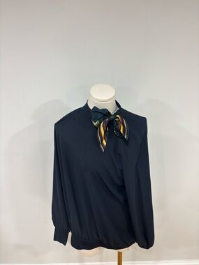Ted Baker Navy Top with Blush Leather Tag